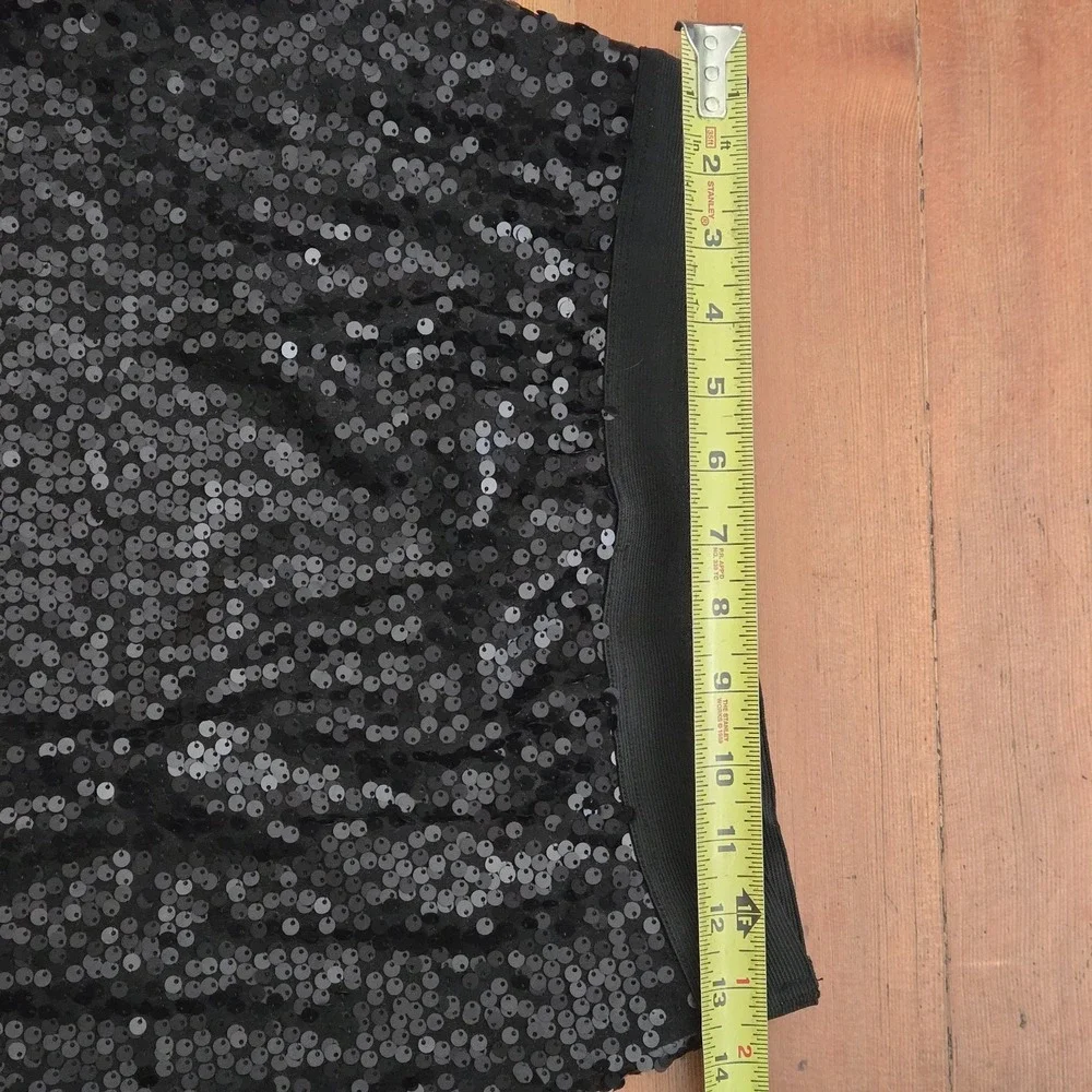 Downeast Black Sequin Pencil Skirt Womens M Chic Glam Party Holiday Midi Skirt - Picture 6 of 10